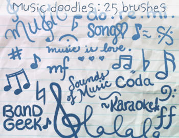 Music Doodles Brushes 2 Photoshop brush