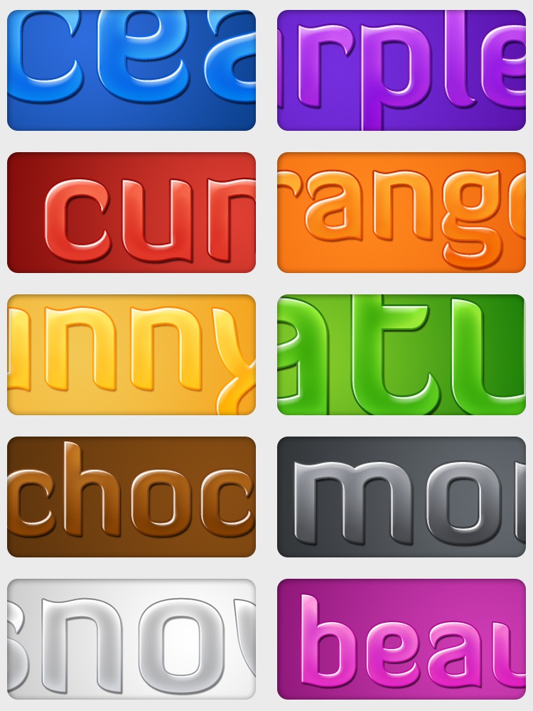 glossy text styles photoshop styles
