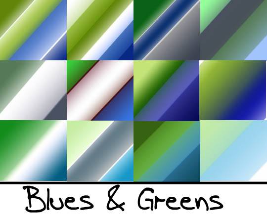 blues and greens photoshop gradients