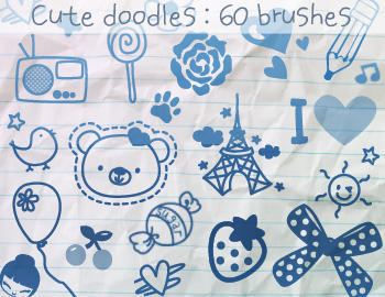 cute doodles brushes photoshop
