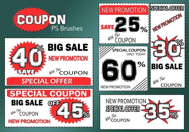 20 Coupon PS Brushes abr. Vol.5 Photoshop brush