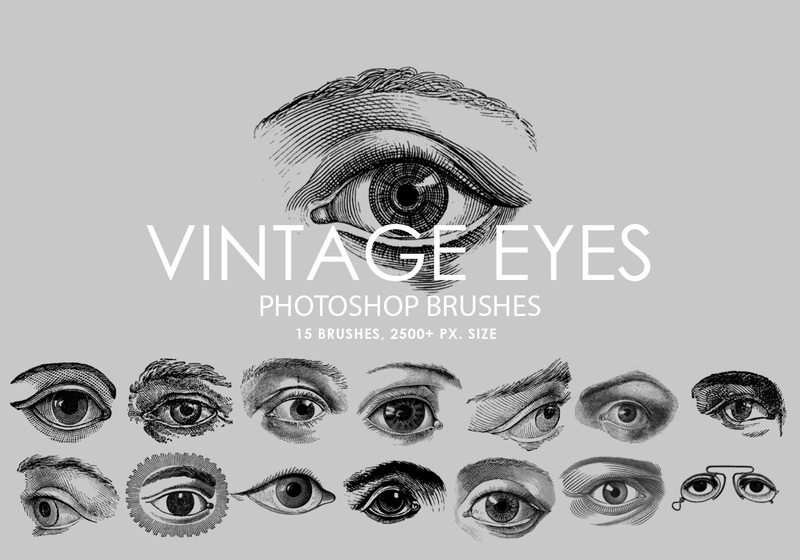free vintage eyes photoshop brushes