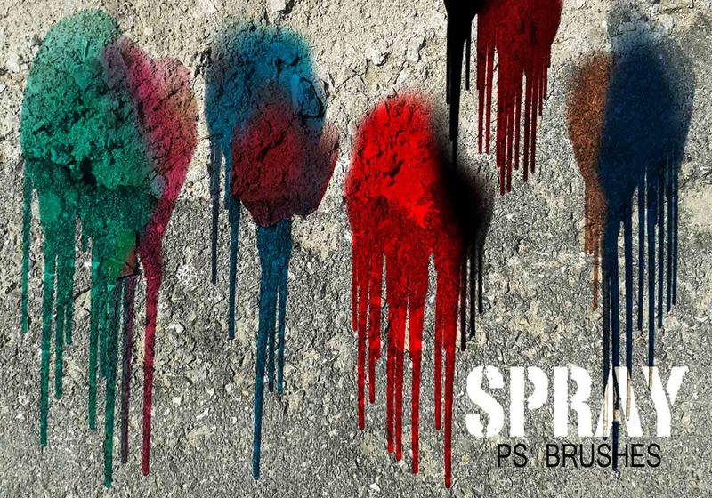 20 Spray Wet Drips PS Brushes Vol.16 Photoshop brush