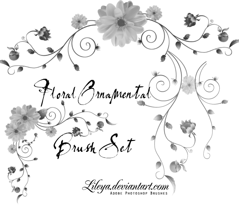 floral ornamental brush set