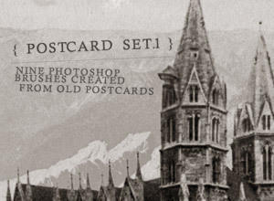 Old Post Card Brush Set I Photoshop brush