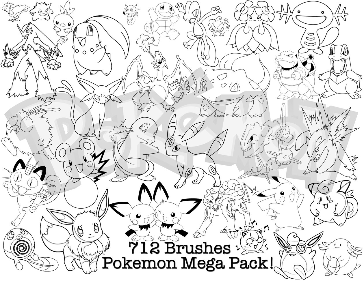 Huge Pack of Pokemon Brushes Photoshop brush