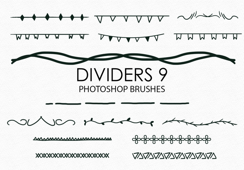 Free Hand Drawn Dividers Photoshop Brushes 9 Photoshop brush