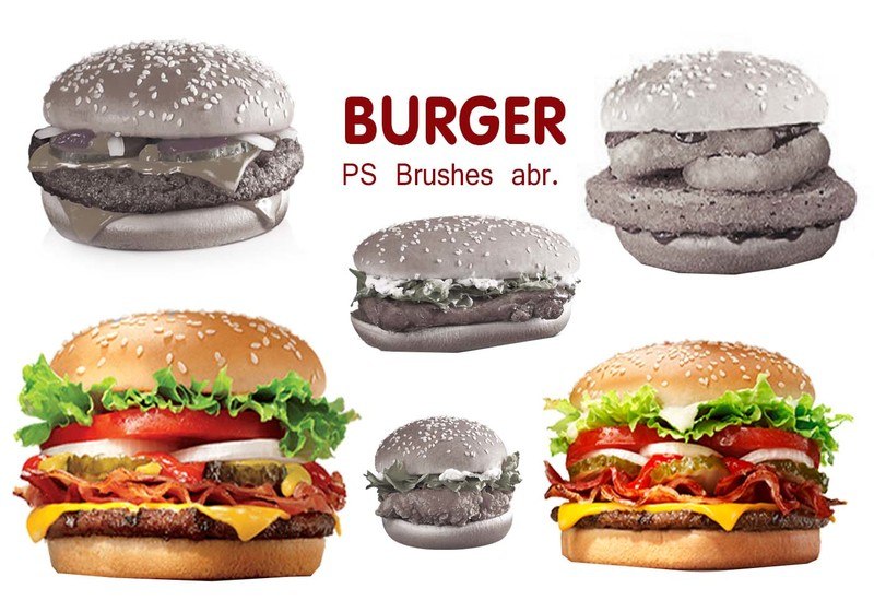 20 Burger PS Brushes abr. vol.3 Photoshop brush