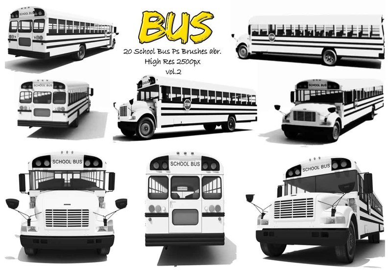 20 School Bus  Ps Brushes vol.2 Photoshop brush