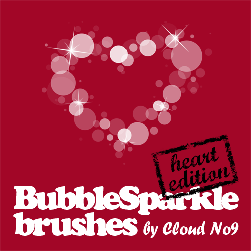 BubbleSparkle Heart Brushes Photoshop brush