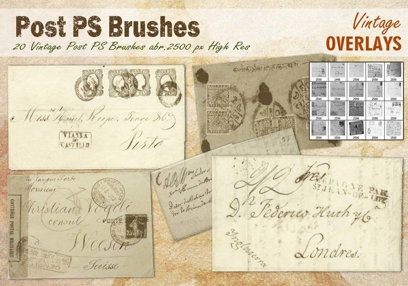 Vintage Post PS Brushes abr. Photoshop brush