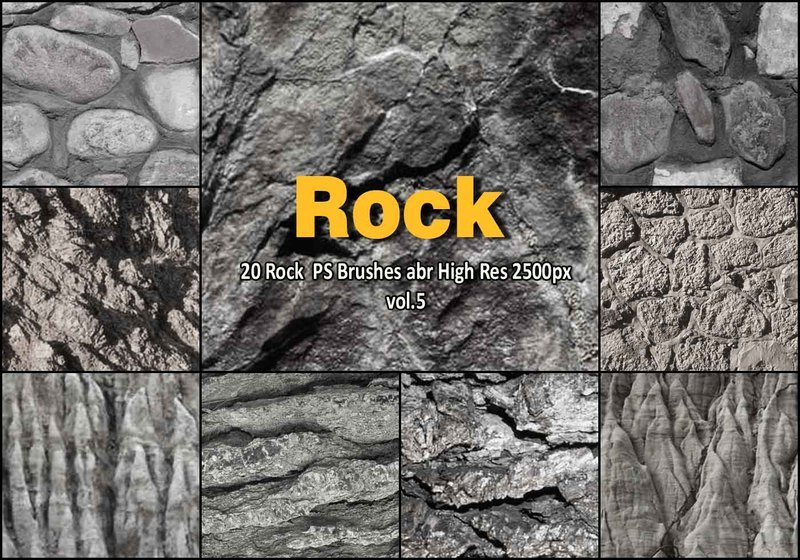 20 Rock Texture PS Brushes abr vol.5 Photoshop brush
