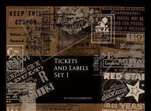Tickets and Labels Photoshop brush