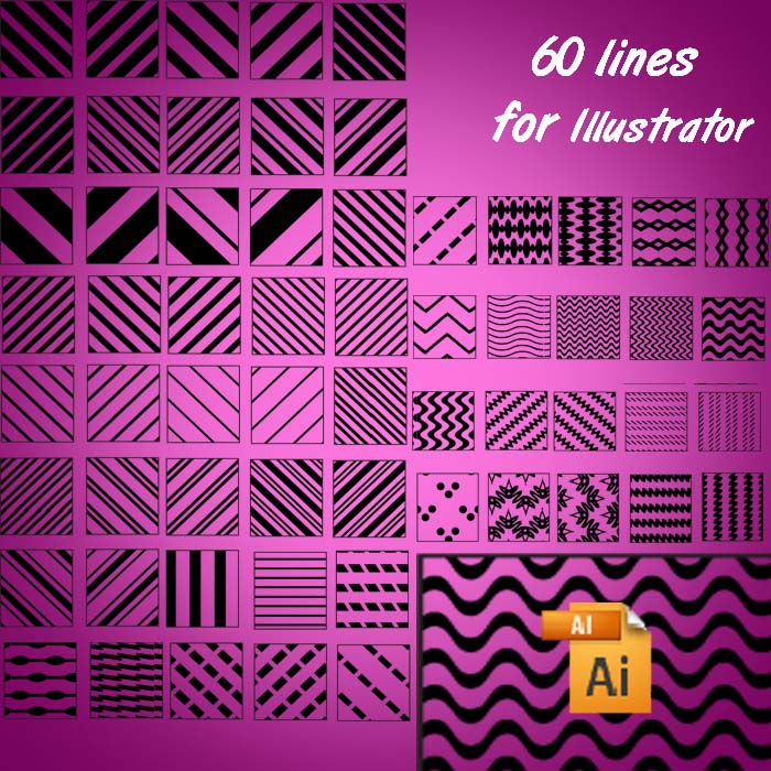 60 lines for Illustrator Photoshop brush