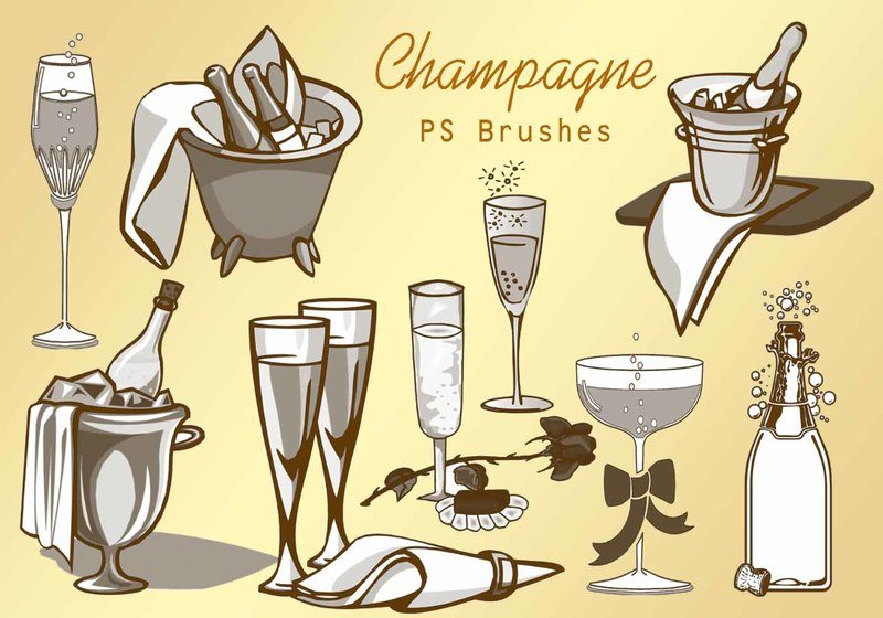 20 Champagne PS Brushes abr.vol.1 Photoshop brush