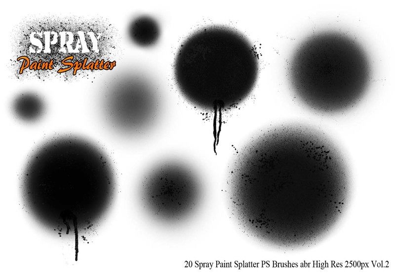 Spray Paint Splatter PS Brushes Vol.2 Photoshop brush