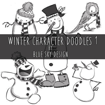 Winter Character Brushes Doodles 1 Photoshop brush