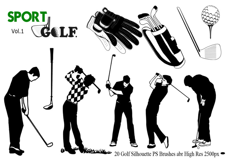  Golf Silhouette PS Brushes abr. vol. 1 Photoshop brush
