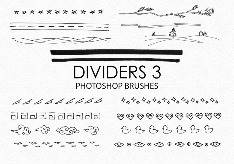 Free Hand Drawn Dividers Photoshop Brushes 3 Photoshop brush