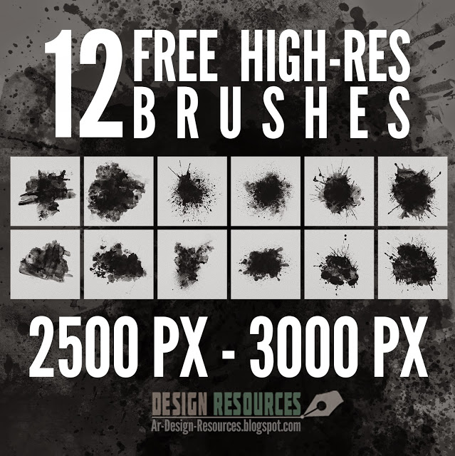 12 High-Res Splatter Photoshop Brushes Photoshop brush
