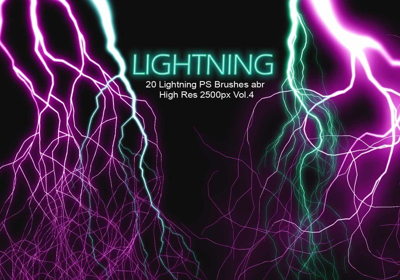 20 Lightning PS Brushes abr vol.4 Photoshop brush