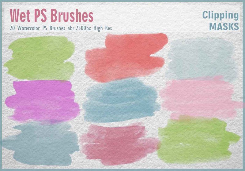 Watercolor Mask PS Brushes abr. Photoshop brush