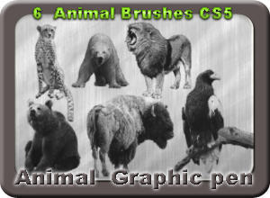 6 Animal Graphic Pen Brushes Photoshop brush
