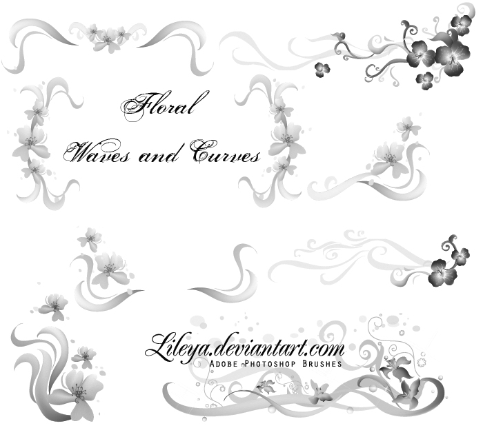 Floral Waves and Curves Photoshop brush