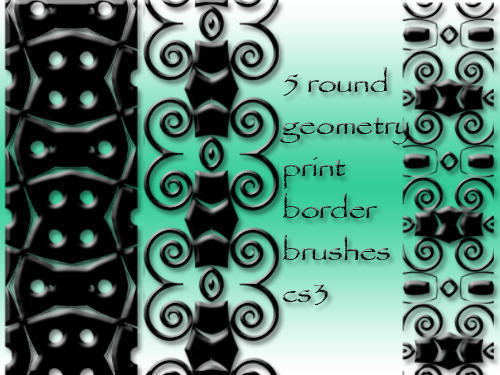 5 round geometry border brushes Photoshop brush