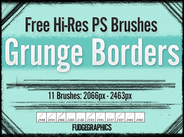 grunge borders brush set grunge
