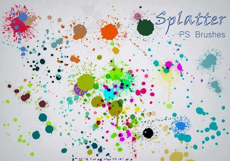 20 Color Splatter PS Brushes abr vol.5 Photoshop brush