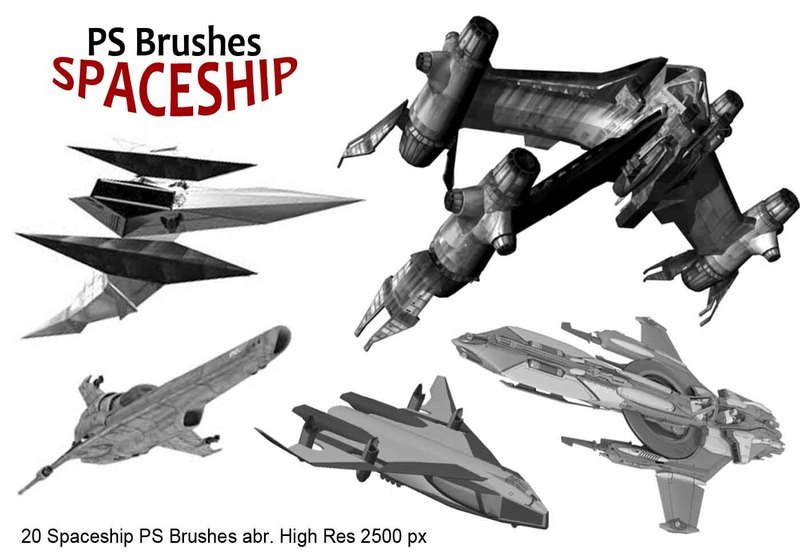 20 Spaceship PS Brushes abr. vol.1 Photoshop brush