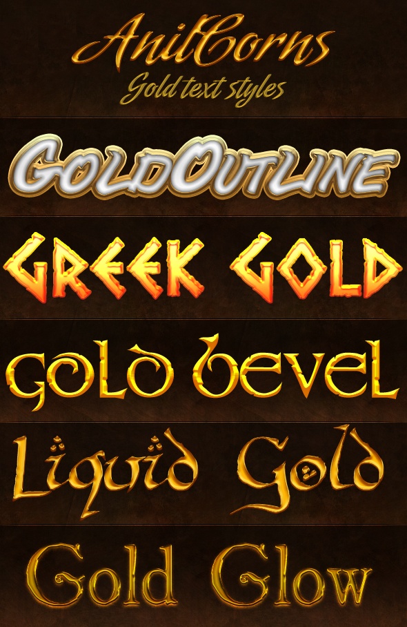 gold styles photoshop styles