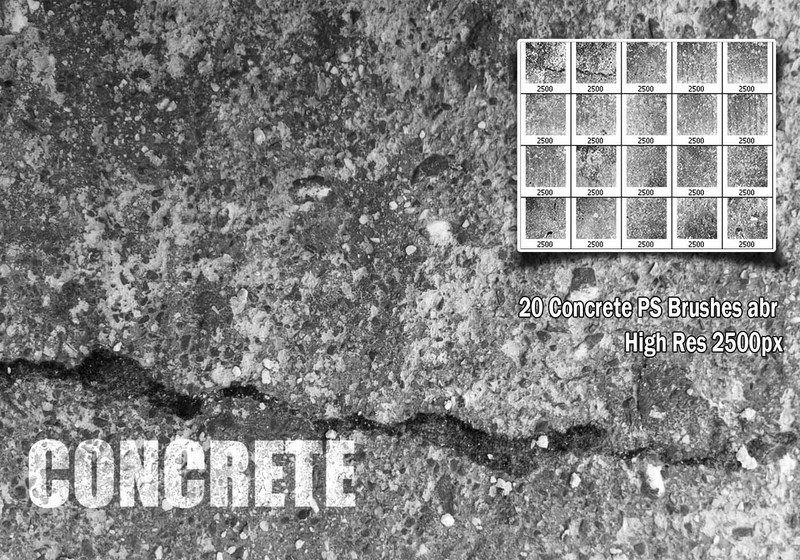 20 old concrete ps brushes abr