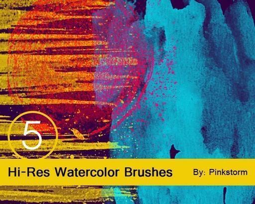 Hi-Res Watercolor textures Photoshop brush
