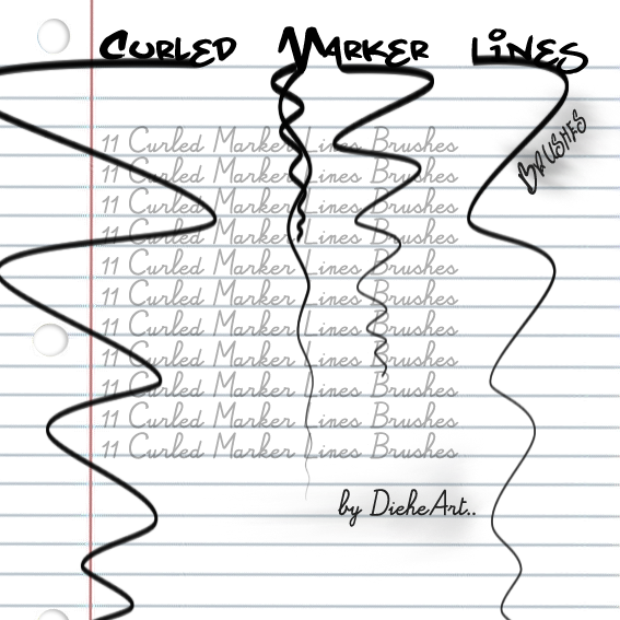 Curled Marker Lines Brushes Paint Photoshop Brushes Brushlovers Com