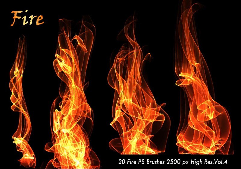 20 Fire PS Brushes abr.Vol.4 Photoshop brush