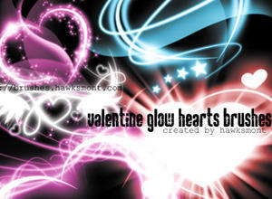 Valentine Glow Hearts Photoshop brush