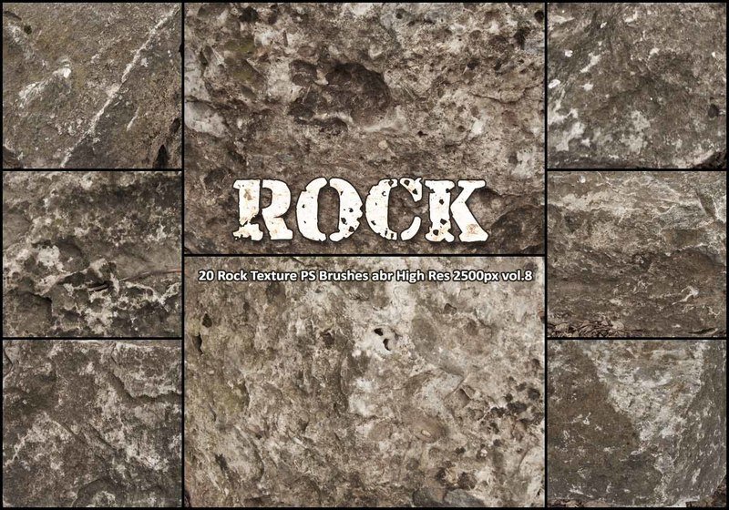 20 Rock Texture PS Brushes abr vol.8 Photoshop brush