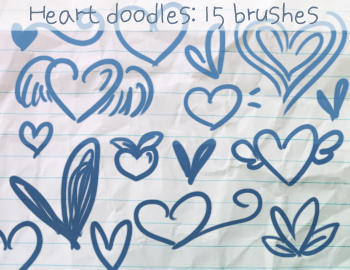 Heart Doodles Brushes 2 Photoshop brush