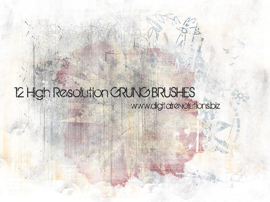 12 High-Resolution Grunge Texture Brushes Photoshop brush