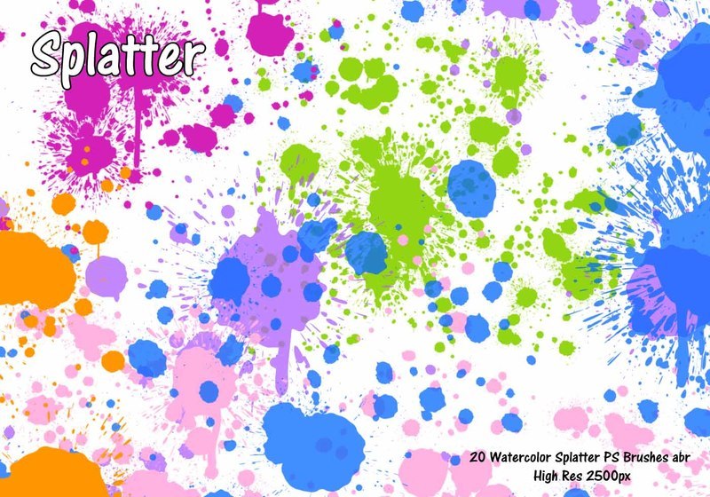 Watercolor Splatter PS Brushes abr Photoshop brush