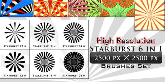 Starburst Brushes (6 Hign Resolution Brushes) Photoshop brush