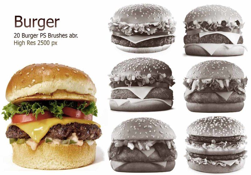20 Burger PS Brushes abr. vol.2 Photoshop brush