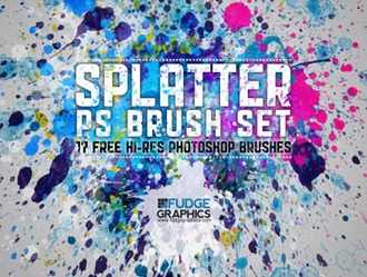Hi-Res Splatter Brush Set Photoshop brush