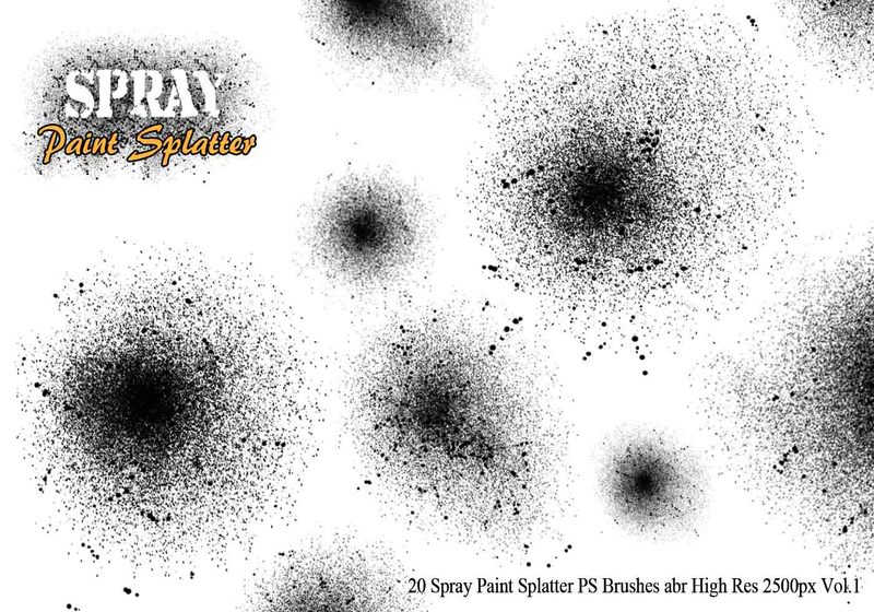 20 Spray Paint Splatter PS Brushes Vol.1 Photoshop brush