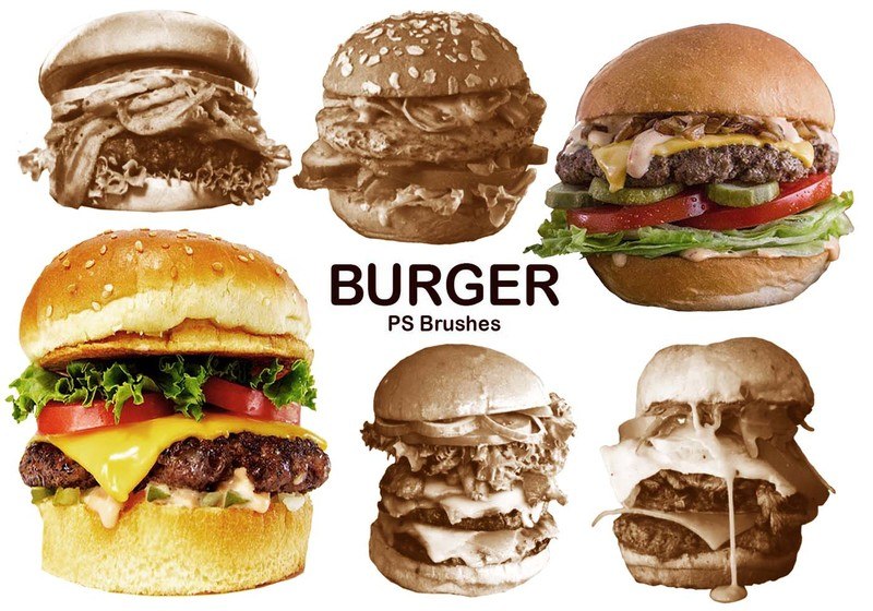 20 Burger PS Brushes abr. vol.6 Photoshop brush