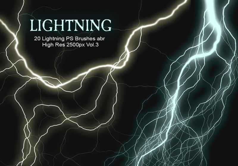 20 Lightning PS Brushes abr vol.3 Photoshop brush