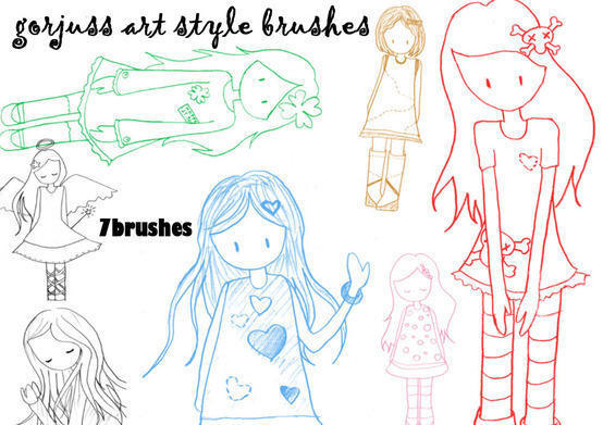 Gorjuss Art Style Brushes ( My version ) Photoshop brush