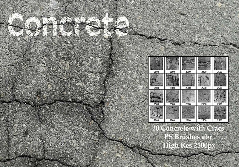 Concrete with Cracks PS Brushes Photoshop brush
